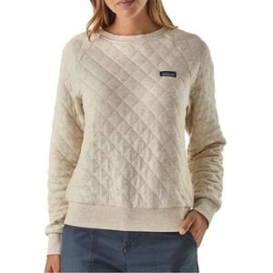 Patagonia Women's Organic Cotton Quilt Crew Dyno White‎ Size S